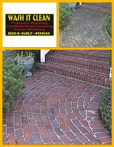 Wash It Clean -Richmond VA- Brick Walkway Before and After Photos